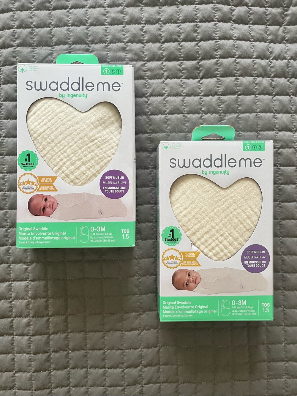 NWT 2 SWADDLEME Muslin Swaddles | 0-3 Months